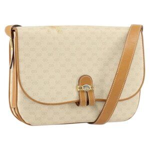 GUCCI Micro GG Supreme Shoulder Bag PVC Ivory Gold 001 406 1780 Auth ep12179